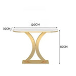 Load image into Gallery viewer, Simple Entrance Console Table in Slate Marble Top and Gold Metal Base 120cm-GCC Home Center