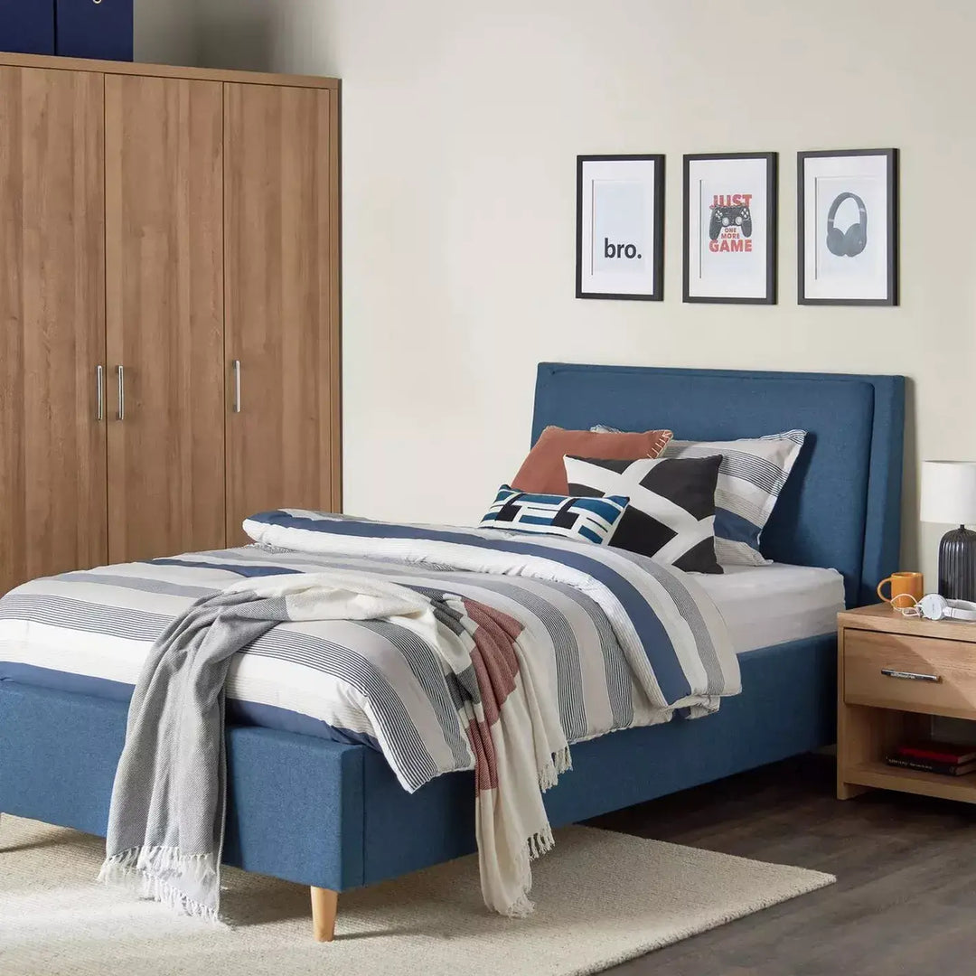 Single Bed 120x200 cm - Blue-GCC Home Center