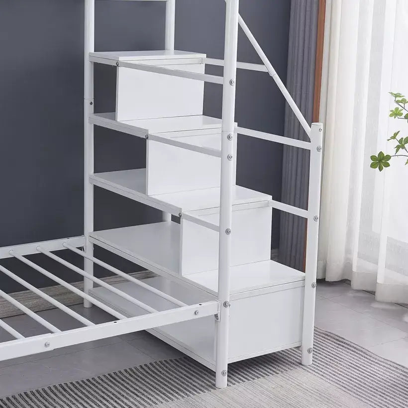 Single Bunk Bed with Steps - 90x190 cm-GCC Home Center