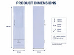 Load image into Gallery viewer, Arabian Mall Single Door Wooden Wardrobe with Shelf and Lockable Drawer