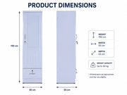 Arabian Mall Single Door Wooden Wardrobe with Shelf and Lockable Drawer