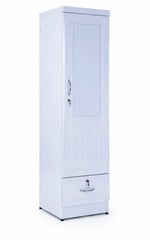 Load image into Gallery viewer, Arabian Mall Single Door Wooden Wardrobe with Shelf and Lockable Drawer