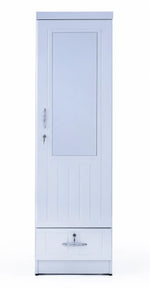 Load image into Gallery viewer, Arabian Mall Single Door Wooden Wardrobe with Shelf and Lockable Drawer
