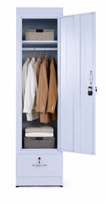 Load image into Gallery viewer, Arabian Mall Single Door Wooden Wardrobe with Shelf and Lockable Drawer