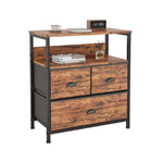 Load image into Gallery viewer, SKY-TOUCH 3 Fabric Drawer Nightstand Storage Chest Unit Home Cabinet w/Shelves Home Living Room Bedroom Entryway Living Furniture, Black,22.8 * 11.4 * 24.8 inch