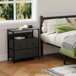 Load image into Gallery viewer, SKY-TOUCH 3 Fabric Drawer Nightstand Storage Chest Unit Home Cabinet w/Shelves Home Living Room Bedroom Entryway Living Furniture, Black,22.8 * 11.4 * 24.8 inch