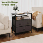 Load image into Gallery viewer, SKY-TOUCH 3 Fabric Drawer Nightstand Storage Chest Unit Home Cabinet w/Shelves Home Living Room Bedroom Entryway Living Furniture, Black,22.8 * 11.4 * 24.8 inch