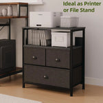 Load image into Gallery viewer, SKY-TOUCH 3 Fabric Drawer Nightstand Storage Chest Unit Home Cabinet w/Shelves Home Living Room Bedroom Entryway Living Furniture, Black,22.8 * 11.4 * 24.8 inch