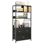 Load image into Gallery viewer, SKY-TOUCH 3 Fabric Drawer Nightstand Storage Chest Unit Home Cabinet w/Shelves Home Living Room Bedroom Entryway Living Furniture, Black,22.8 * 11.4 * 24.8 inch