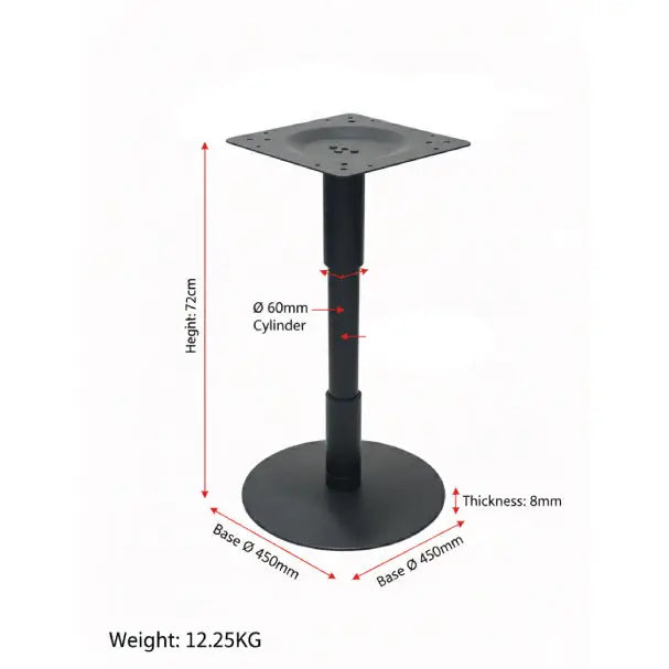 Arabian Mall Sleek Black Commercial Table Base (JP3113) - Heavy Duty Metal