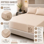 Load image into Gallery viewer, Sleeping Bear 6-Piece Luxury King Size Cotton Bedsheet - Quilt Cover Set | 1 Fitted 200 * 200 Sheet + 1 Quilt Cover + 4 Pillow Cases (Beige)