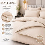 Load image into Gallery viewer, Sleeping Bear 6-Piece Luxury King Size Cotton Bedsheet - Quilt Cover Set | 1 Fitted 200 * 200 Sheet + 1 Quilt Cover + 4 Pillow Cases (Beige)