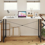 Load image into Gallery viewer, Small Computer Desk – Modern Home Office Writing Desk (White)