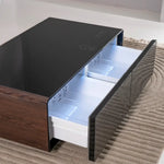 Load image into Gallery viewer, Smart Coffee Table with Built-in Fridge, Wireless Charging &amp; Bluetooth Speaker – Wooden/Brown Finish