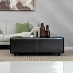 Load image into Gallery viewer, Smart Coffee Table with Built-in Fridge, Wireless Charging &amp; Bluetooth Speaker – Wooden/Brown Finish