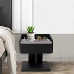 Load image into Gallery viewer, Smart Nightstand Bedside Table in One Drawer with LED Light, Wireless Charging, USB Ports-GCC Home Center