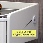 Load image into Gallery viewer, Smart Nightstand Bedside Table in One Drawer with LED Light, Wireless Charging, USB Ports-GCC Home Center