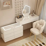 Load image into Gallery viewer, Smart Vanity Table with LED Mirror, Bluetooth Speaker, Wireless Charging - White, Solid Wood-GCC Home Center