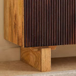 Load image into Gallery viewer, Solid Wood 4-Door Sideboard with Rattan
