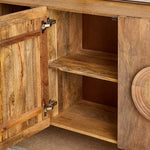 Load image into Gallery viewer, Solid Wood 4-Door Sideboard with Rattan