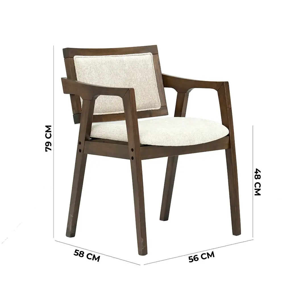 Solid Wood 6-Seater Dining Set – Brown
