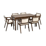 Load image into Gallery viewer, Solid Wood 6-Seater Dining Set – Brown