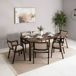 Load image into Gallery viewer, Solid Wood 6-Seater Dining Set – Brown