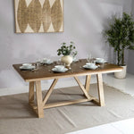 Load image into Gallery viewer, Solid Wood 6-Seater Dining Set – Oak &amp; Peanut