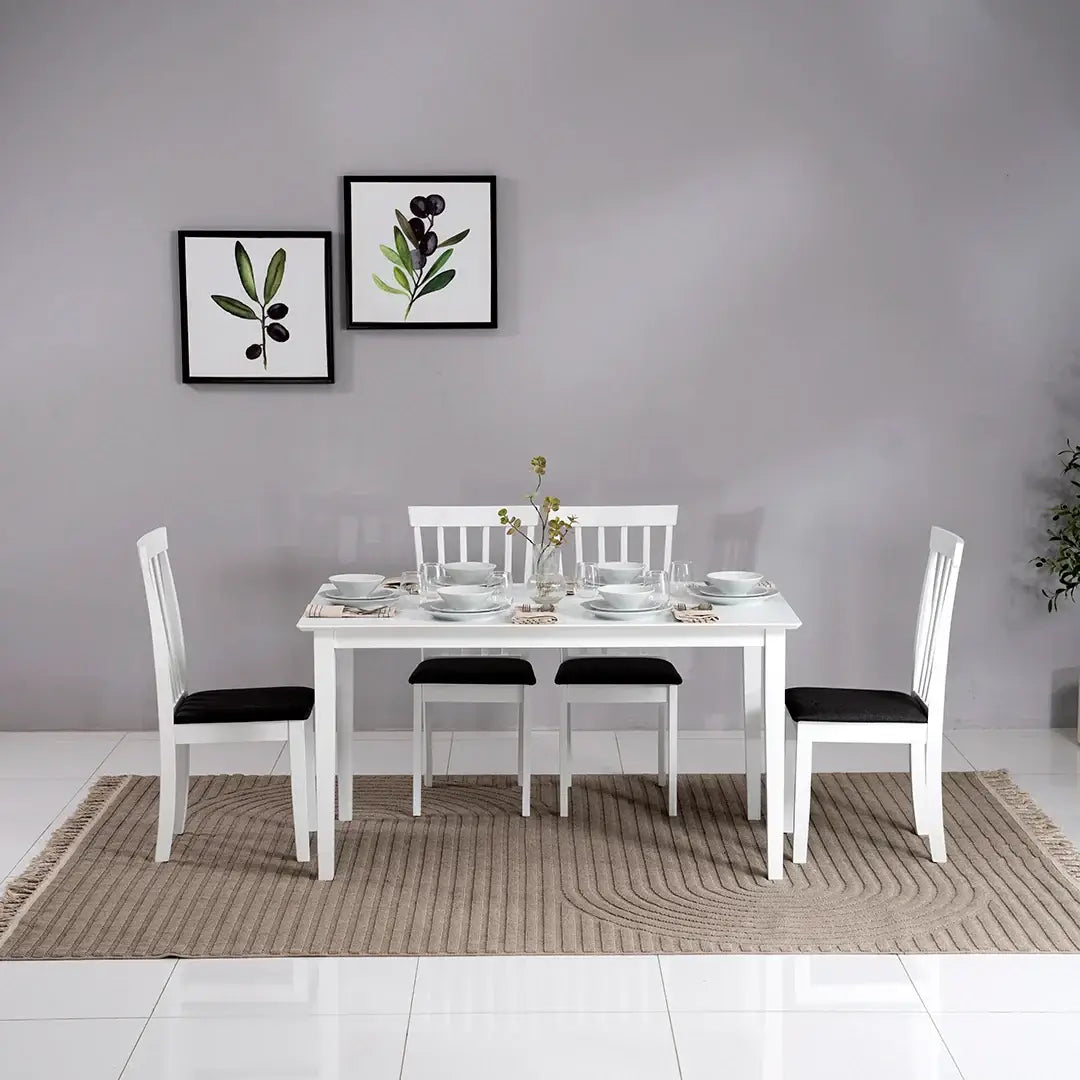 Solid Wood 6-Seater Dining Set