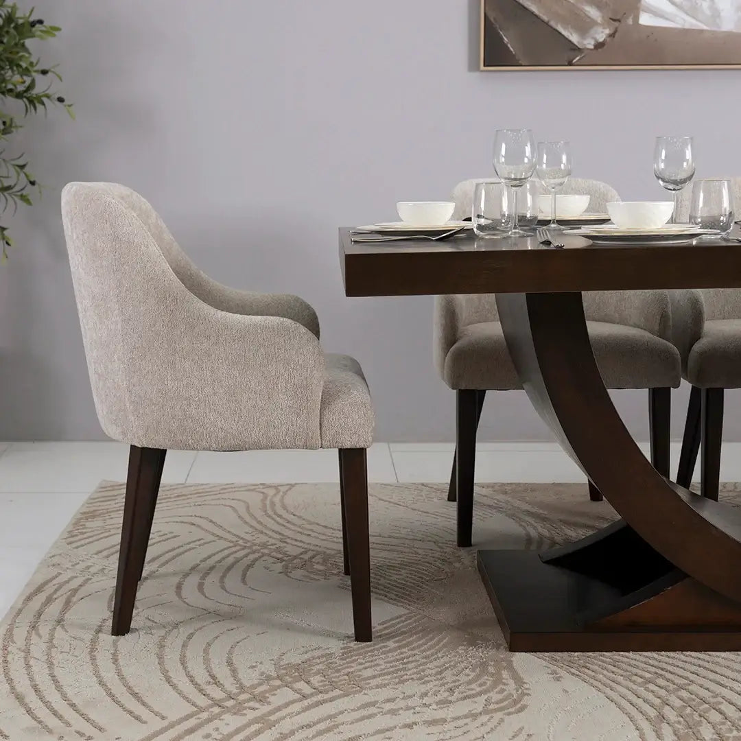 Solid Wood 8-Seater Dining Set – Brown