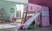 Solid Wood Bunk Bed (Rose Color)