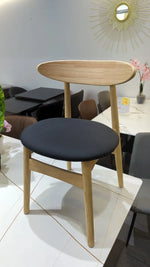 Load image into Gallery viewer, Arabian Mall Solid Wood Dining Chair with Rattan Seat (Light Brown)