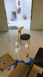 Load image into Gallery viewer, Arabian Mall Solid Wood Dining Chair with Rattan Seat (Light Brown)