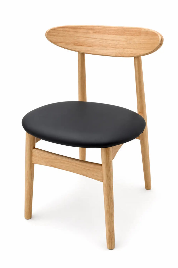 Arabian Mall Solid Wood Dining Chair with Rattan Seat (Light Brown)