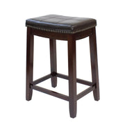 Jilphar Furniture Solid Wooden Stool with Leather Seating JP1010-GCC Home Center
