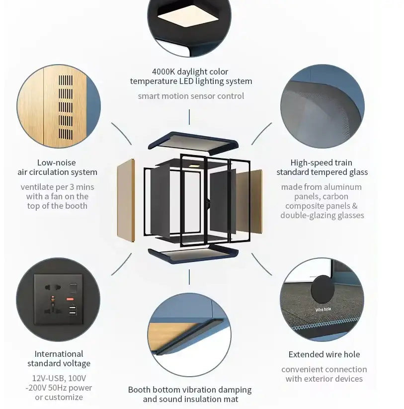 Solo Silence Booth, Soundproof Eco-friendly Protect Privacy, Office Soundproof Booth-GCC Home Center