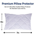 Load image into Gallery viewer, SOMER FIELD Quilted Microfiber Pillow Protectors with Zipper – Pack of 4, Breathable &amp; Machine Washable, 50 x 75cm-GCC Home Center