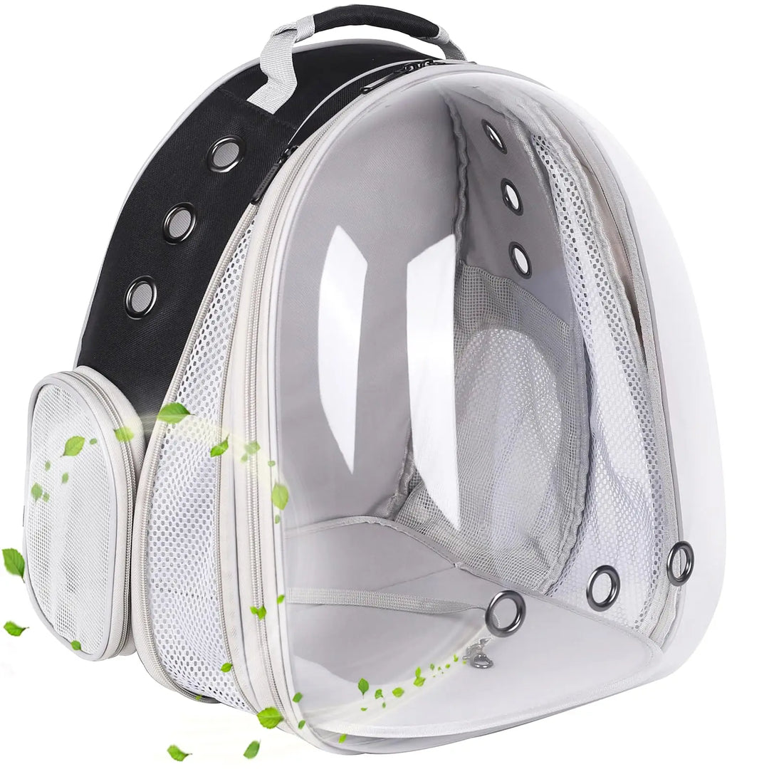 halinfer SOURCER Expandable Bubble Cat Carrier Backpack, Space Capsule Pet Carrier for Small Dog, Transparent Pet Hiking Traveling Backpack X-Large Grey