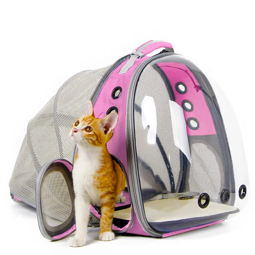 halinfer SOURCER Expandable Bubble Cat Carrier Backpack, Space Capsule Pet Carrier for Small Dog, Transparent Pet Hiking Traveling Backpack X-Large Grey