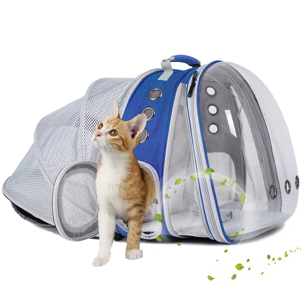 halinfer SOURCER Expandable Bubble Cat Carrier Backpack, Space Capsule Pet Carrier for Small Dog, Transparent Pet Hiking Traveling Backpack X-Large Grey