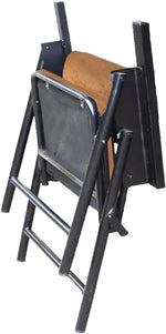 Load image into Gallery viewer, Spacecrafts Folding Cushion Study Chair | Space Saving | Desk Chair | Powder Coated With Cushion | Brown (With Writing Pad) - Mild Steel