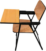 Load image into Gallery viewer, Spacecrafts Folding Cushion Study Chair | Space Saving | Desk Chair | Powder Coated With Cushion | Brown (With Writing Pad) - Mild Steel