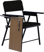 Load image into Gallery viewer, Spacecrafts Folding Cushion Study Chair with Writing Pad | Space Saving and Adjustable | Desk Chair | Black