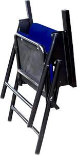 Load image into Gallery viewer, Spacecrafts® Folding Cushion Study Chair | Space Saving | Desk Chair | Powder Coated with Cushion | Blue Color (with WRITING PAD)