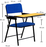 Load image into Gallery viewer, Spacecrafts® Folding Cushion Study Chair | Space Saving | Desk Chair | Powder Coated with Cushion | Blue Color (with WRITING PAD)