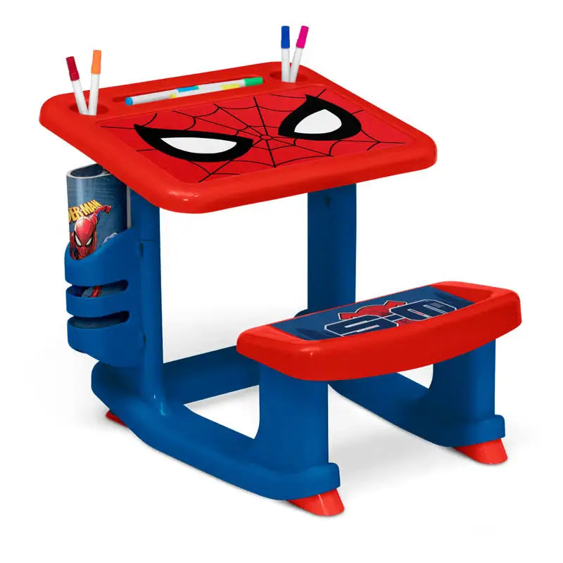 SpiderMan Draw and Play Desk by Delta Children Includes 10 Markers and Coloring Book