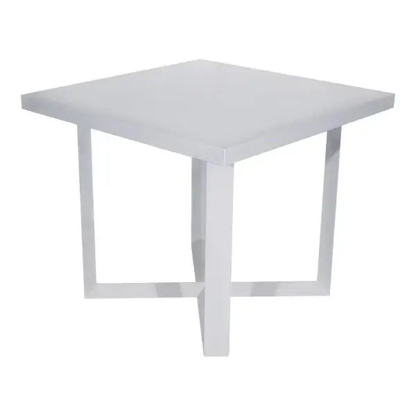 White square meeting table with durable matt finish and sleek minimalist metal legs scratch and water proof