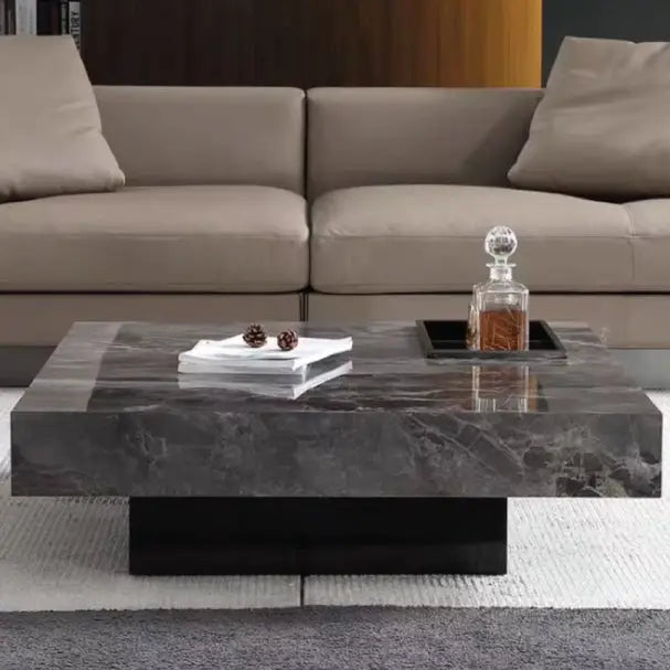 Jilphar Furniture Square Shape Creative Coffee Table Luxury Modern Marble Slate Square Corner Table Side Table For Living Room JP4057-GCC Home Center