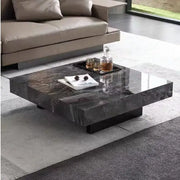 Jilphar Furniture Square Shape Creative Coffee Table Luxury Modern Marble Slate Square Corner Table Side Table For Living Room JP4057-GCC Home Center