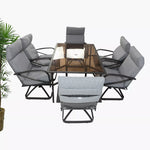 Load image into Gallery viewer, Steel Frame Swivel Rocker Dining Patio Chair, Gray-GCC Home Center